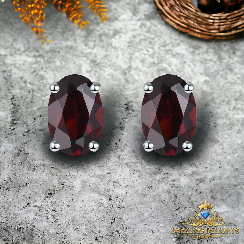 6x4mm Oval Cut Natural Gemstone Stud Earrings - Your Choice of Gemstone - Premium Jewelry from Dazzling Delights - Just $41.96! Shop now at Dazzling Delights