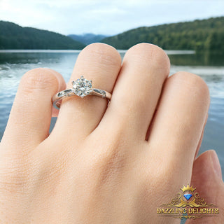 6 Prong Solitaire Moissanite Engagement Ring - Premium Jewelry from Dazzling Delights - Just $85.95! Shop now at Dazzling Delights