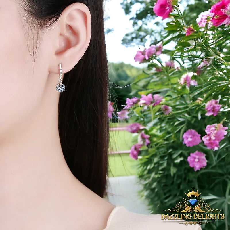 6.5mm Moissanite Drop Earrings - Premium Jewelry from Dazzling Delights - Just $92.21! Shop now at Dazzling Delights