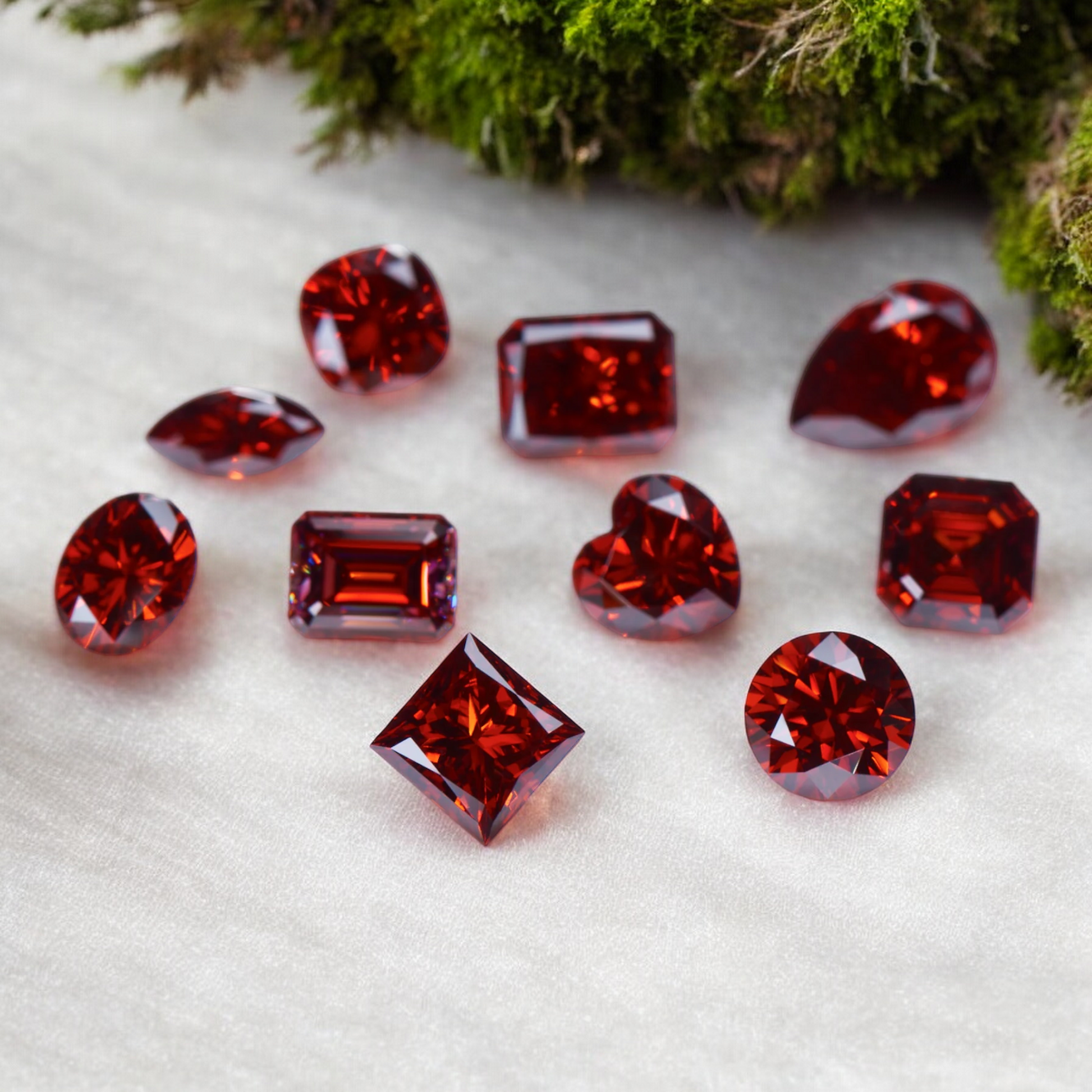 Pigeon Blood Red Cushion Cut Moissanites - Premium Jewelry from Dazzling Delights - Just $83.33! Shop now at Dazzling Delights