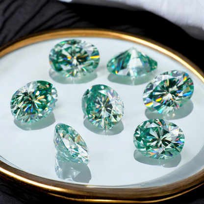 Blueish Green Oval Cut Moissanites - Premium Jewelry from Dazzling Delights - Just $83.33! Shop now at Dazzling Delights