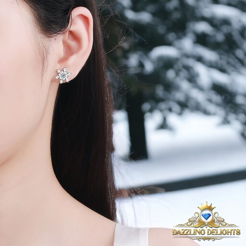 Snowflake Moissanite Stud Earrings - Premium Jewelry from Dazzling Delights - Just $89.96! Shop now at Dazzling Delights