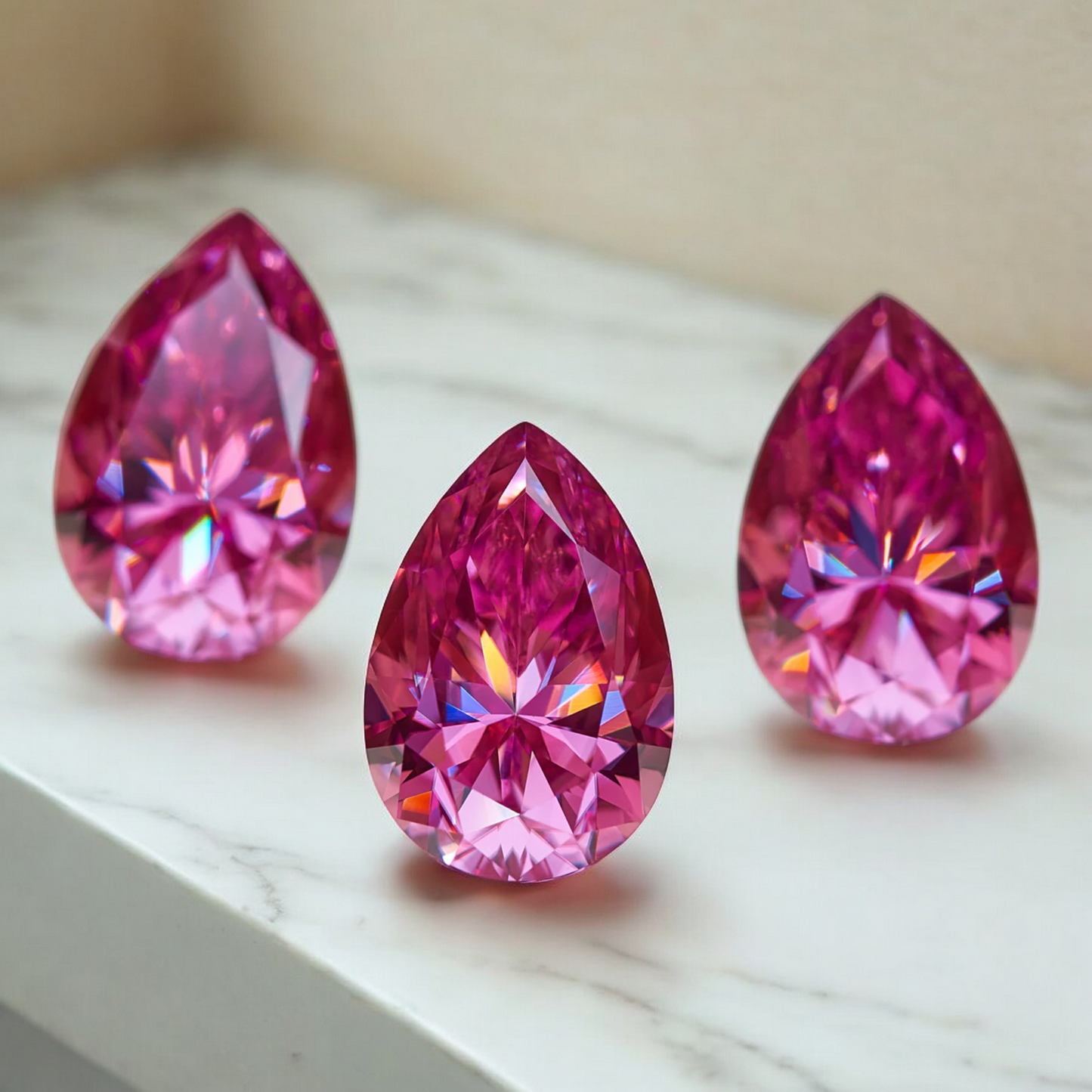 Vivid Pink Pear Cut Moissanites - Premium Jewelry from Dazzling Delights - Just $83.33! Shop now at Dazzling Delights