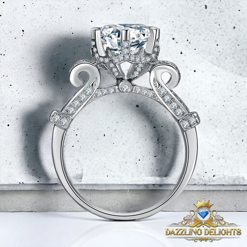 Ornate Royal Protea Moissanite Ring - Premium Jewelry from Dazzling Delights - Just $149.95! Shop now at Dazzling Delights