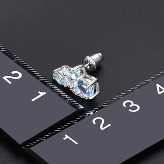 Tri-Stone Pear Cut Natural Topaz Stud Earrings - Premium Jewelry from Dazzling Delights - Just $48.75! Shop now at Dazzling Delights