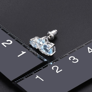 Tri-Stone Pear Cut Natural Topaz Stud Earrings - Premium Jewelry from Dazzling Delights - Just $79.95! Shop now at Dazzling Delights