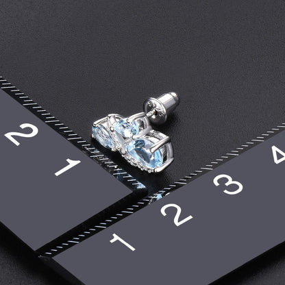 Tri-Stone Pear Cut Natural Topaz Stud Earrings - Premium Jewelry from Dazzling Delights - Just $59.96! Shop now at Dazzling Delights