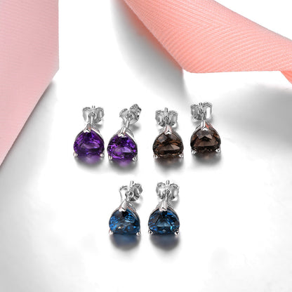 8x8mm 4.3ct Heart Cut Natural Gemstone Stud Earrings - Your Choice of Gemstone - Premium Jewelry from Dazzling Delights - Just $50.96! Shop now at Dazzling Delights