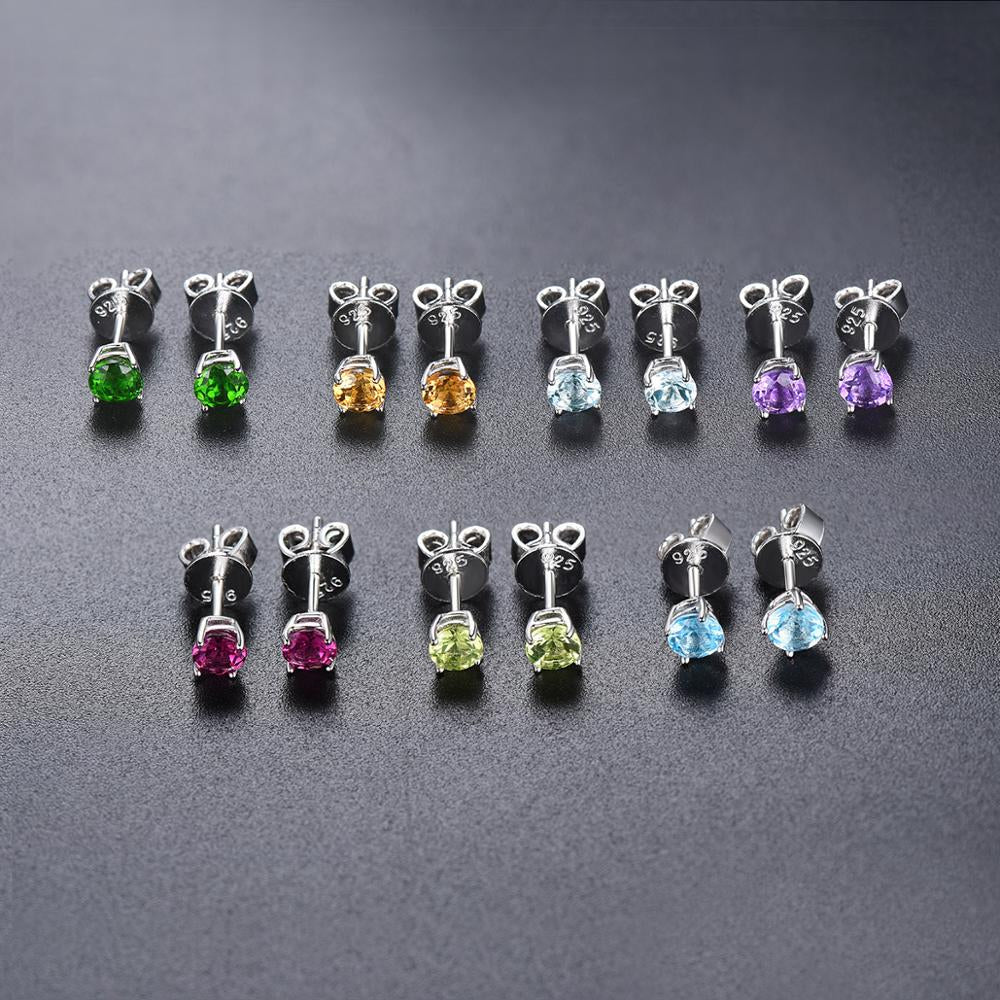 4mm Round Cut Natural Gemstone Stud Earrings - Your Choice of Gemstone - Premium Jewelry from Dazzling Delights - Just $47.96! Shop now at Dazzling Delights