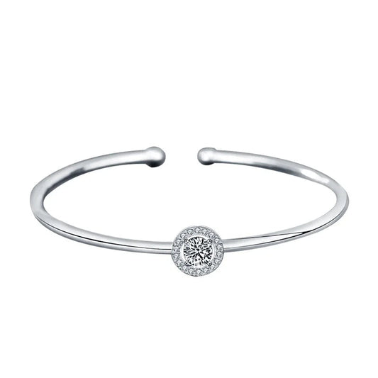 5mm Round Brilliant Cut Moissanite Bangle - Premium Jewelry from Dazzling Delights - Just $103.46! Shop now at Dazzling Delights