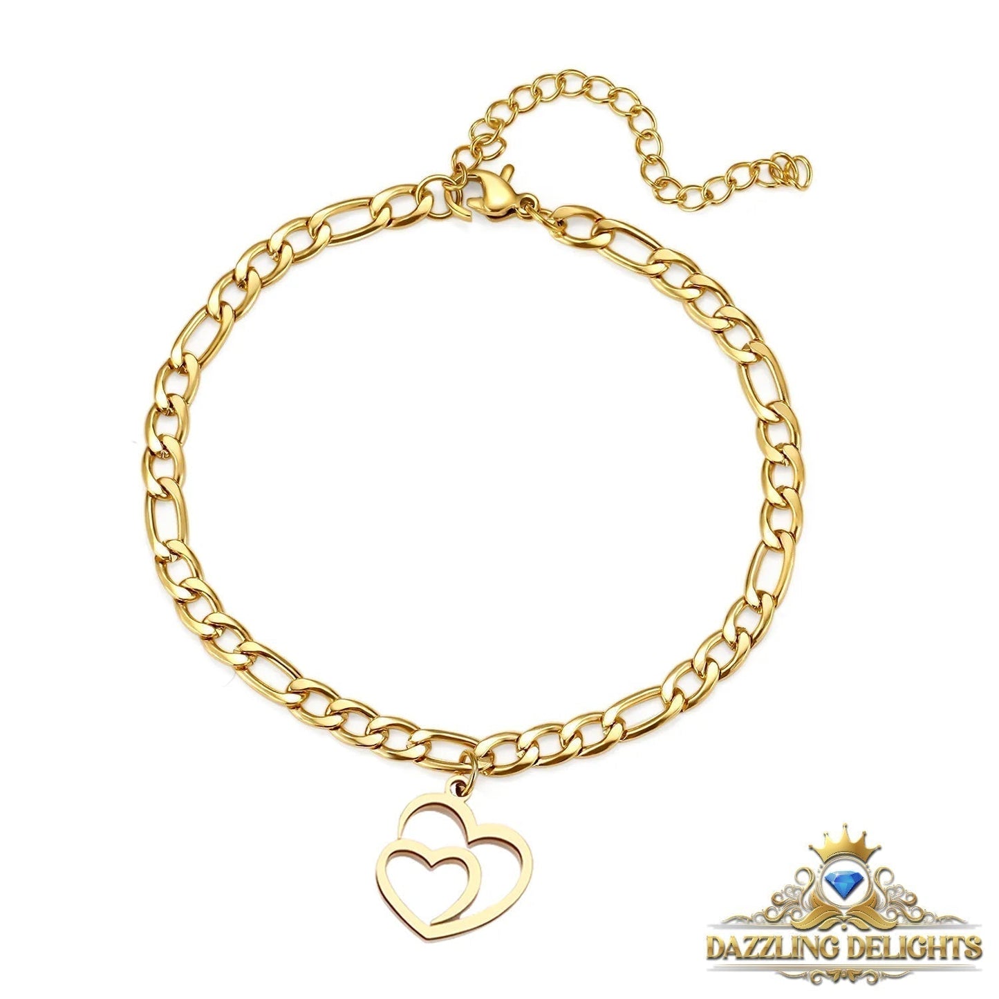 Titanium Double Heart Bracelet - Premium Jewelry from Dazzling Delights - Just $20.96! Shop now at Dazzling Delights