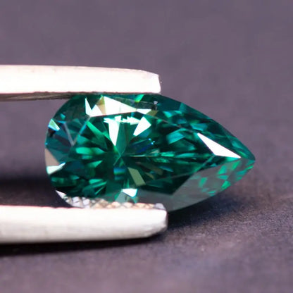 Emerald Green Pear Cut Moissanites - Premium Jewelry from Dazzling Delights - Just $83.33! Shop now at Dazzling Delights