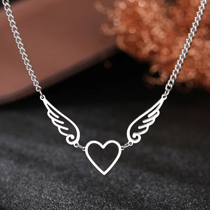 Titanium Angel Wings Heart Pendant Necklace - Premium Jewelry from Dazzling Delights - Just $21.71! Shop now at Dazzling Delights