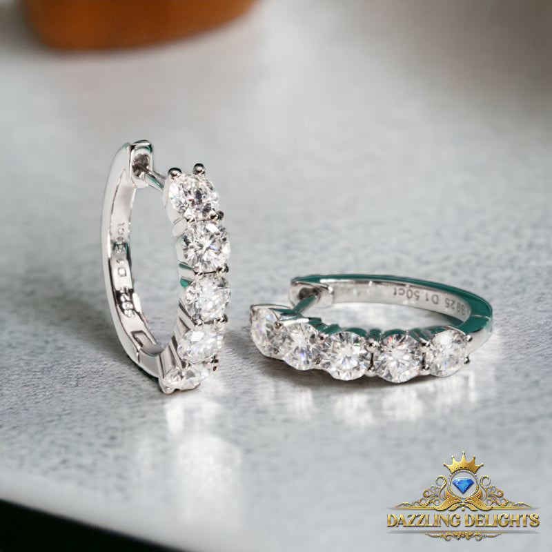 3ct Moissanite Hoop Earrings - Premium Jewelry from Dazzling Delights - Just $122.21! Shop now at Dazzling Delights