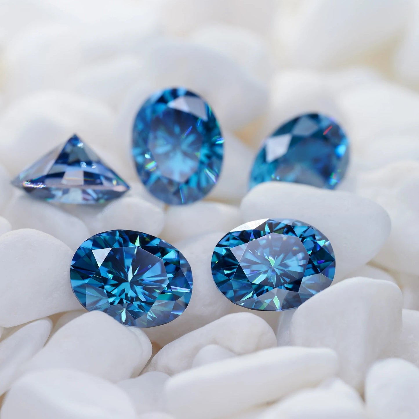 Cornflower Blue Oval Cut Moissanites - Premium Jewelry from Dazzling Delights - Just $83.33! Shop now at Dazzling Delights