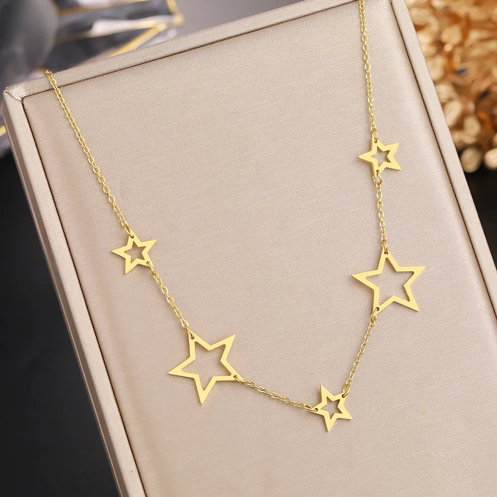 Titanium Five Star Pendant Necklace - Premium Jewelry from Dazzling Delights - Just $22.46! Shop now at Dazzling Delights