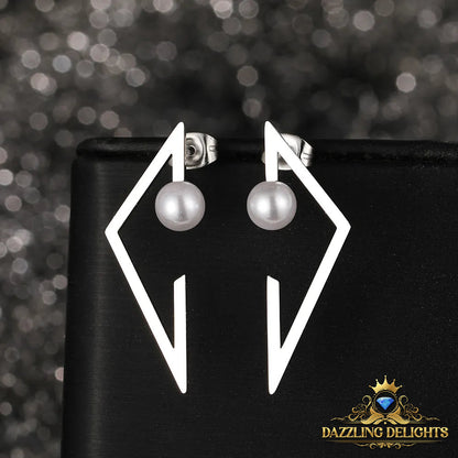 Titanium Inverted Triangle Stud Earrings - Premium Jewelry from Dazzling Delights - Just $20.96! Shop now at Dazzling Delights