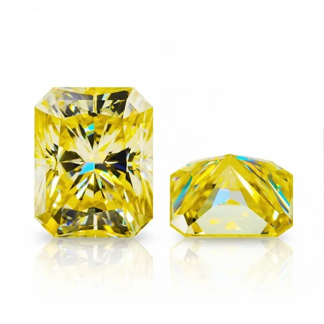 Vivid Canary Yellow Radiant Cut Moissanites - Premium Jewelry from Dazzling Delights - Just $83.33! Shop now at Dazzling Delights