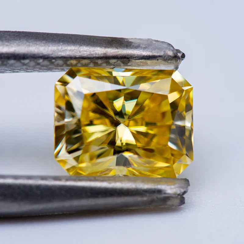 Sun Yellow Radiant Cut Moissanites - Premium Jewelry from Dazzling Delights - Just $83.33! Shop now at Dazzling Delights