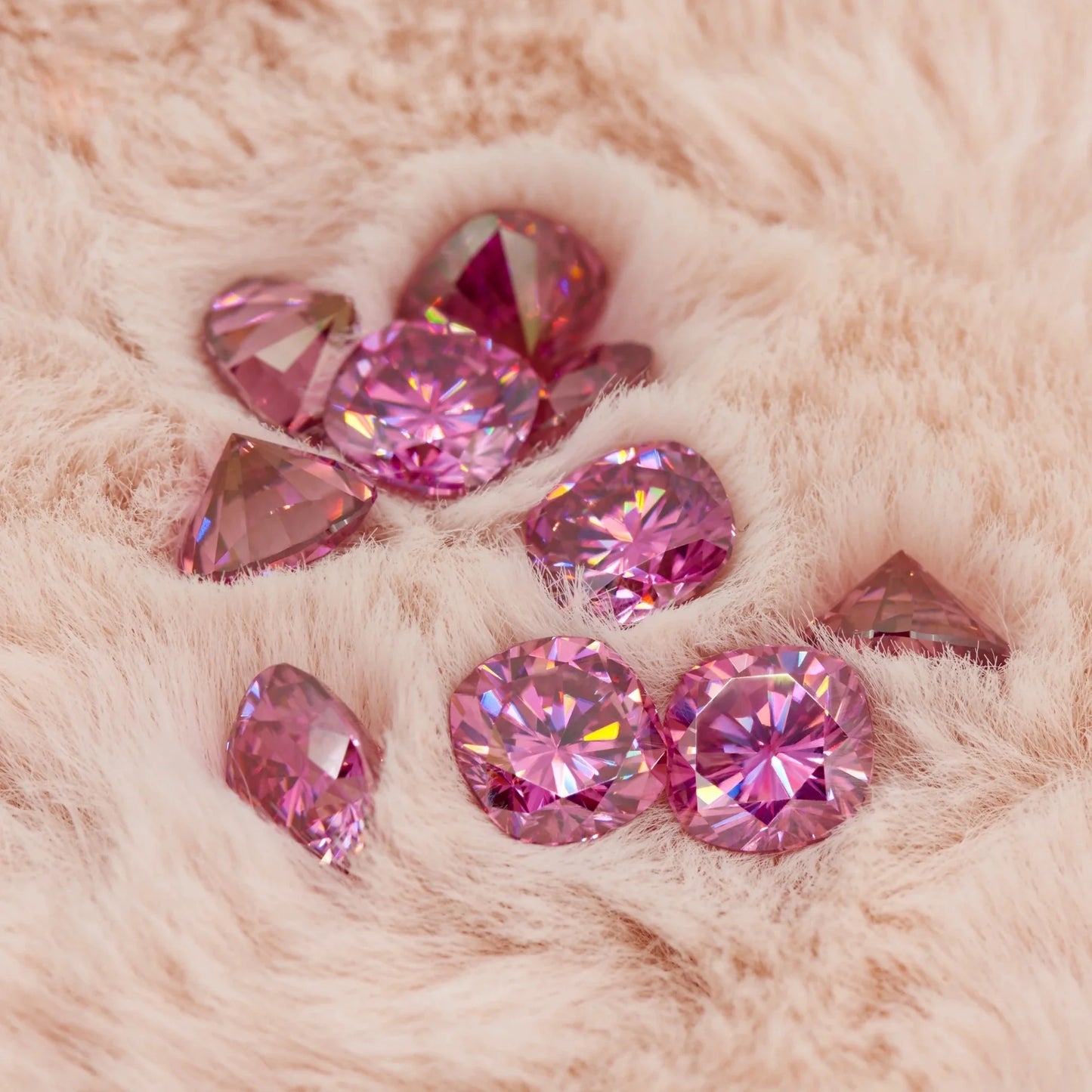 Vivid Pink Cushion Cut Moissanites - Premium Jewelry from Dazzling Delights - Just $83.33! Shop now at Dazzling Delights