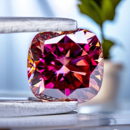 Watermelon Red Cushion Cut Moissanites - Premium Jewelry from Dazzling Delights - Just $83.33! Shop now at Dazzling Delights