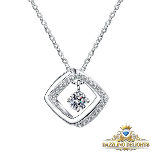 Round Brilliant Cut Moissanite Pendant Necklace - Premium Jewelry from Dazzling Delights - Just $80.96! Shop now at Dazzling Delights