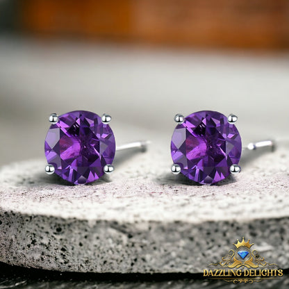 5mm Round Cut Natural Gemstone Stud Earrings - Your Choice of Gemstone - Premium Jewelry from Dazzling Delights - Just $41.96! Shop now at Dazzling Delights