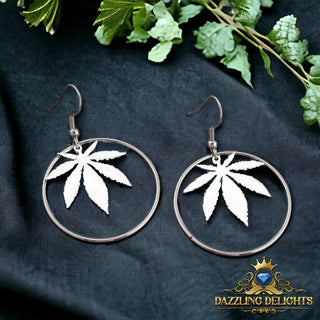 Titanium Circle Leaf Dangle Earrings - Premium Jewelry from Dazzling Delights - Just $27.95! Shop now at Dazzling Delights