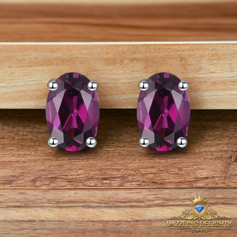 6x4mm Oval Cut Natural Gemstone Stud Earrings - Your Choice of Gemstone - Premium Jewelry from Dazzling Delights - Just $41.96! Shop now at Dazzling Delights