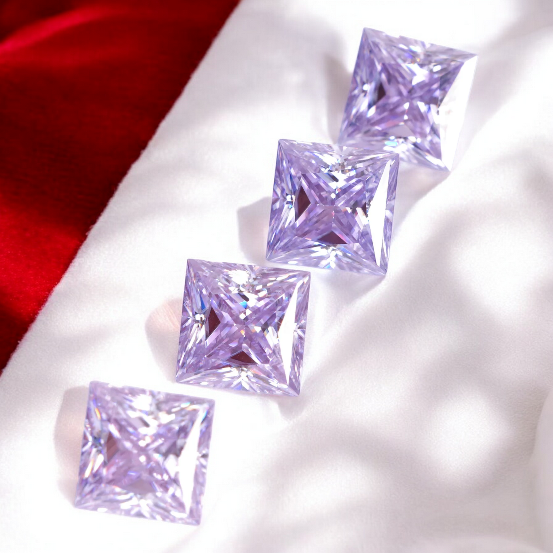 Lavender Princess Cut Moissanites - Premium Jewelry from Dazzling Delights - Just $83.33! Shop now at Dazzling Delights