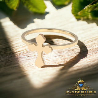 Titanium Cross Ring - Premium Jewelry from Dazzling Delights - Just $17.62! Shop now at Dazzling Delights
