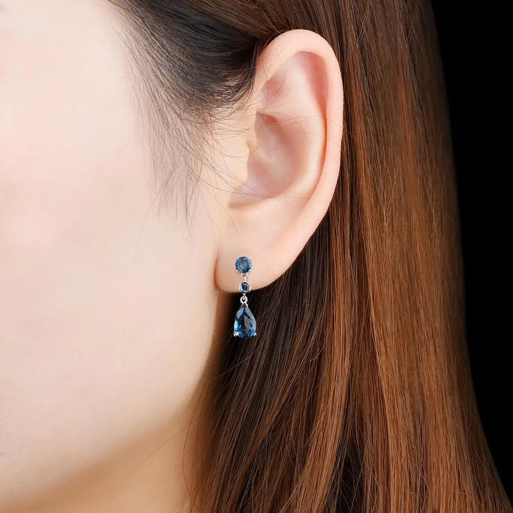 4 Carats Natural Topaz Dangle Earrings - Your Choice of Hue - Premium Jewelry from Dazzling Delights - Just $92.95! Shop now at Dazzling Delights