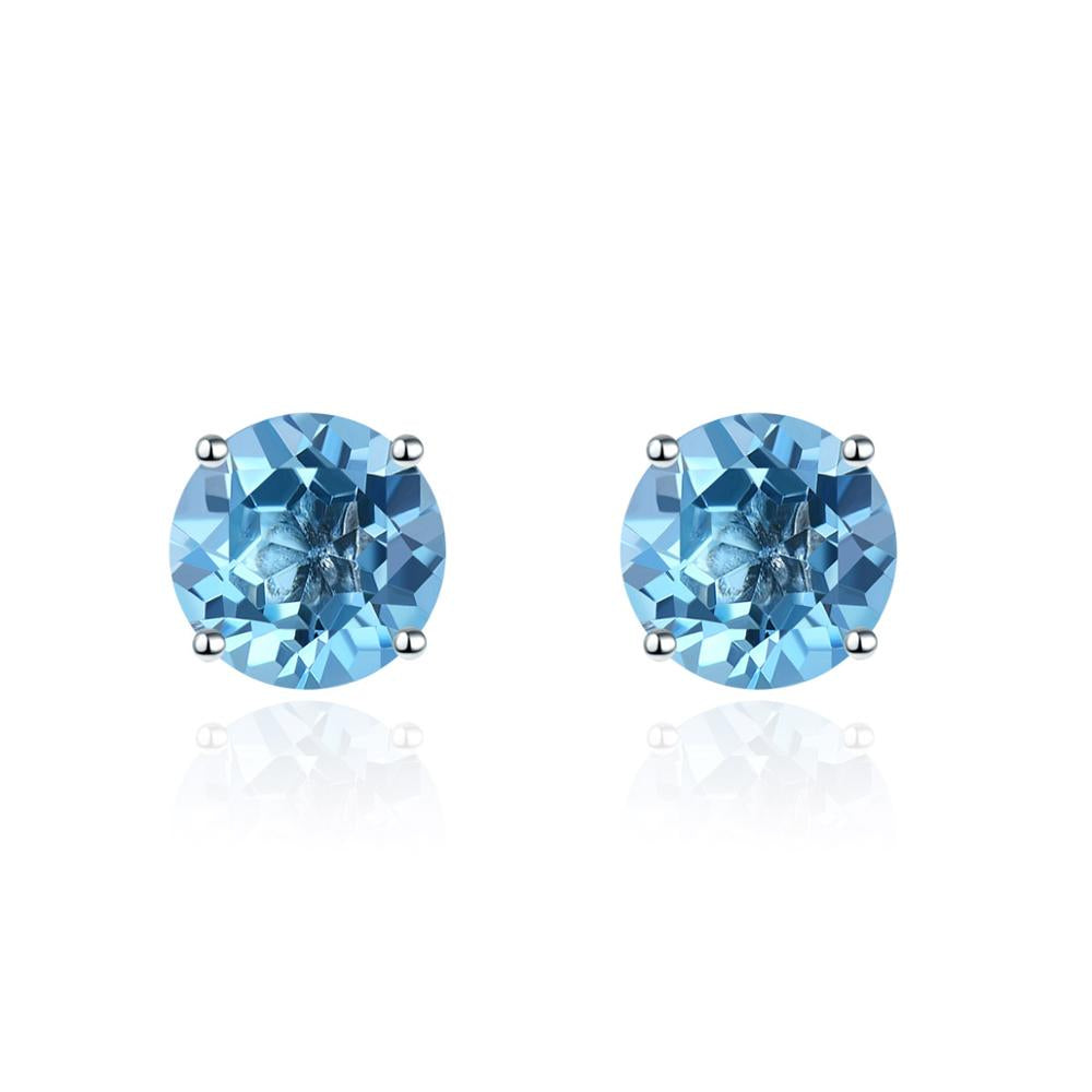 6mm Round Cut Natural Gemstone Stud Earrings - Your Choice of Gemstone - Premium Jewelry from Dazzling Delights - Just $56.21! Shop now at Dazzling Delights