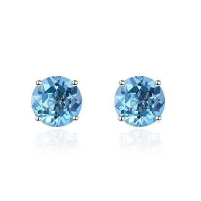 6mm Round Cut Natural Gemstone Stud Earrings - Your Choice of Gemstone - Premium Jewelry from Dazzling Delights - Just $56.21! Shop now at Dazzling Delights