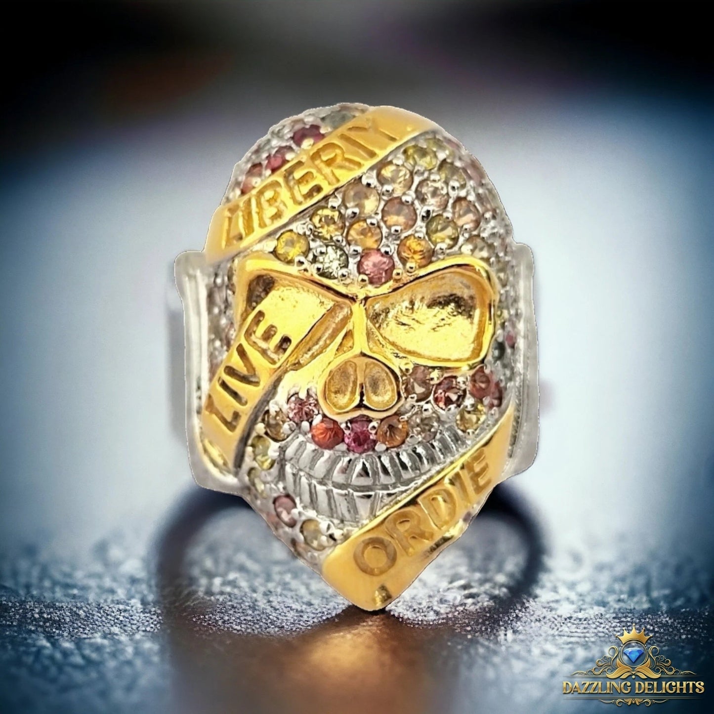 Liberty Live Or Die Skull Ring - Premium Jewelry from Dazzling Delights - Just $83.95! Shop now at Dazzling Delights