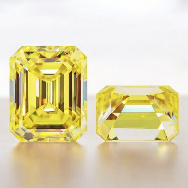 Vivid Canary Yellow Emerald Cut Moissanites - Premium Jewelry from Dazzling Delights - Just $83.33! Shop now at Dazzling Delights