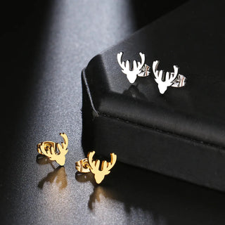 Titanium Reindeer Stud Earrings - Premium Jewelry from Dazzling Delights - Just $16.12! Shop now at Dazzling Delights