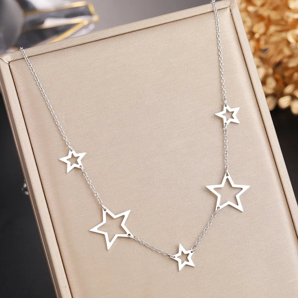 Titanium Five Star Pendant Necklace - Premium Jewelry from Dazzling Delights - Just $22.46! Shop now at Dazzling Delights