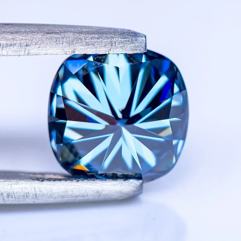 Royal Blue Cushion Cut Moissanites - Premium Jewelry from Dazzling Delights - Just $83.33! Shop now at Dazzling Delights