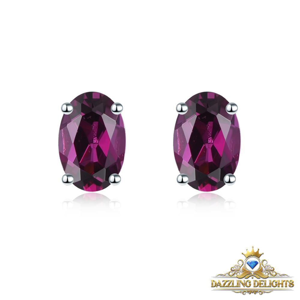 6x4mm Oval Cut Natural Gemstone Stud Earrings - Your Choice of Gemstone - Premium Jewelry from Dazzling Delights - Just $41.96! Shop now at Dazzling Delights