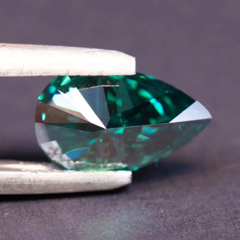 Emerald Green Pear Cut Moissanites - Premium Jewelry from Dazzling Delights - Just $83.33! Shop now at Dazzling Delights