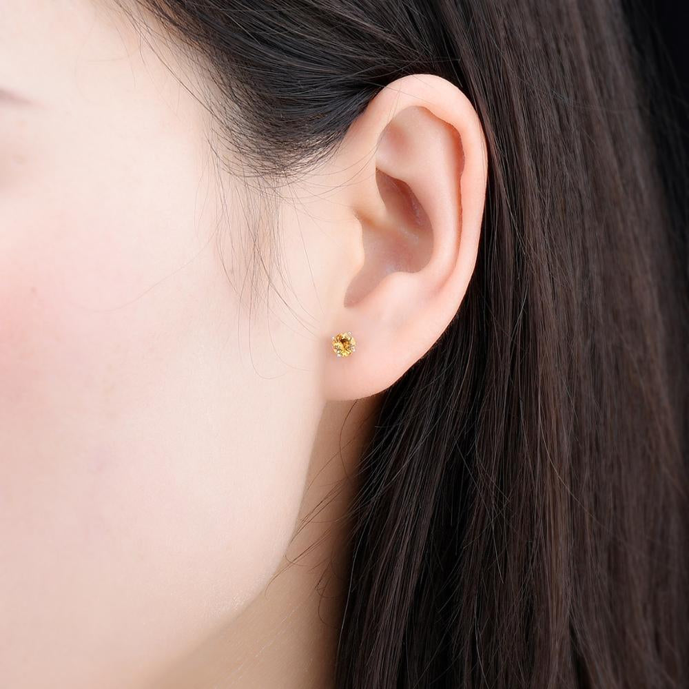 4mm Round Cut Natural Gemstone Stud Earrings - Your Choice of Gemstone - Premium Jewelry from Dazzling Delights - Just $47.96! Shop now at Dazzling Delights