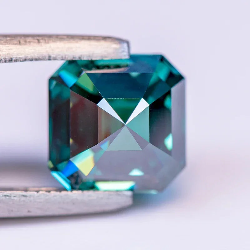 Emerald Green Asscher Cut Moissanites - Premium Jewelry from Dazzling Delights - Just $83.33! Shop now at Dazzling Delights