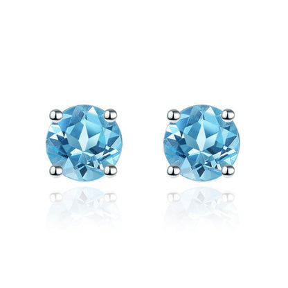 4mm Round Cut Natural Gemstone Stud Earrings - Your Choice of Gemstone - Premium Jewelry from Dazzling Delights - Just $47.96! Shop now at Dazzling Delights