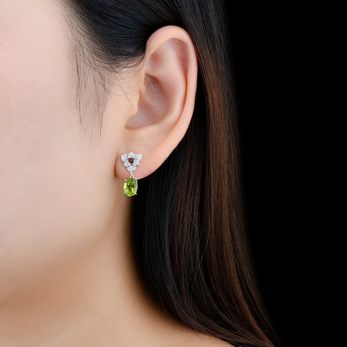 Natural Peridot and Garnet Earrings - Premium Jewelry from Dazzling Delights - Just $74.21! Shop now at Dazzling Delights