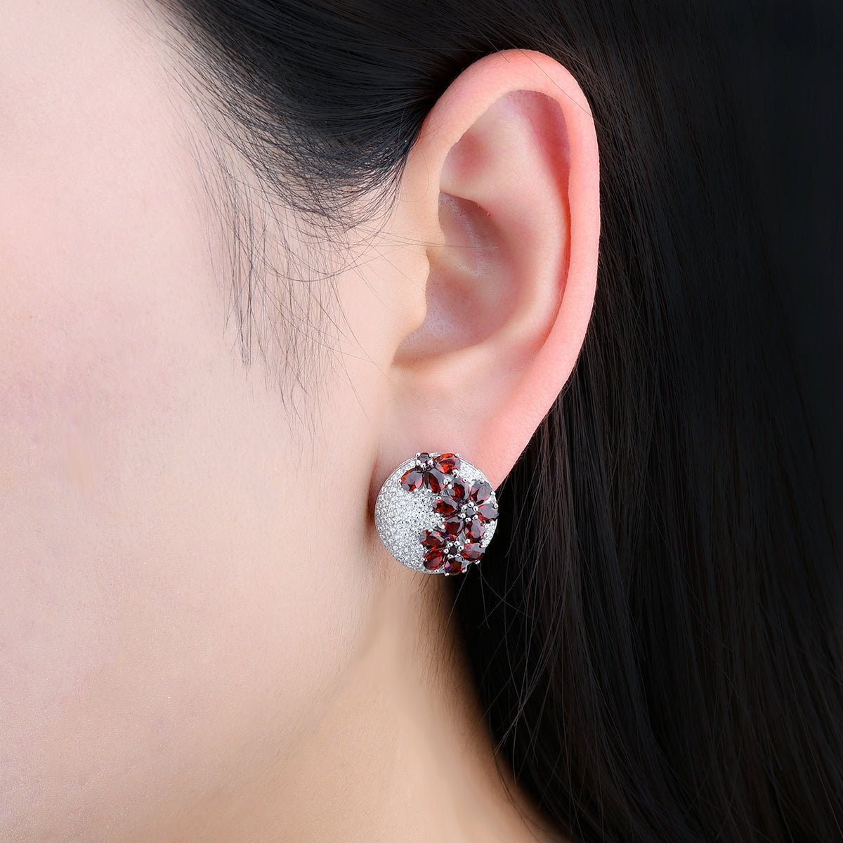 5.2 Carats Garnet Flower Earrings - Premium Jewelry from Dazzling Delights - Just $95.96! Shop now at Dazzling Delights