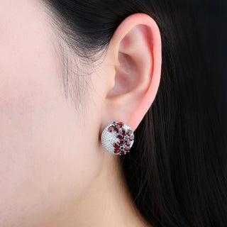 5.2 Carats Garnet Flower Earrings - Premium Jewelry from Dazzling Delights - Just $78! Shop now at Dazzling Delights