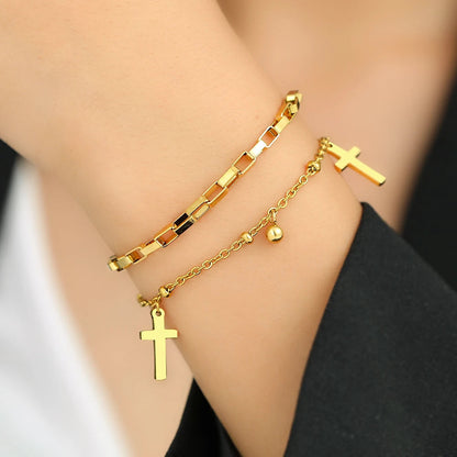 Titanium Cross Charm Bracelet - Premium Jewelry from Dazzling Delights - Just $21.71! Shop now at Dazzling Delights