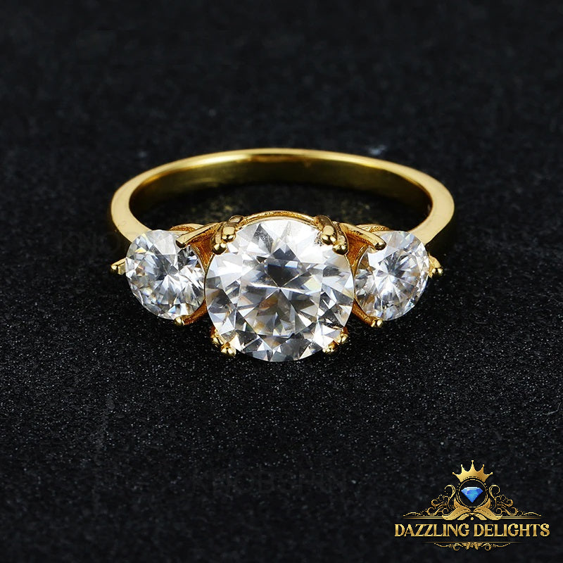 3ct Moissanite Trilogy Ring - Premium Jewelry from Dazzling Delights - Just $112.46! Shop now at Dazzling Delights