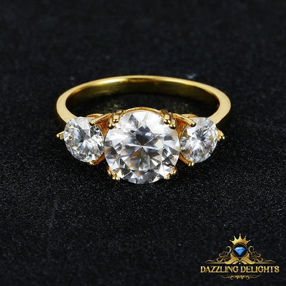 3ct Moissanite Trilogy Ring - Premium Jewelry from Dazzling Delights - Just $112.46! Shop now at Dazzling Delights